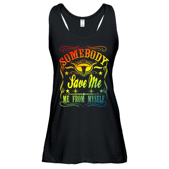 Somebody Save Me From Myself Country Ladies Essential Flowy Tank