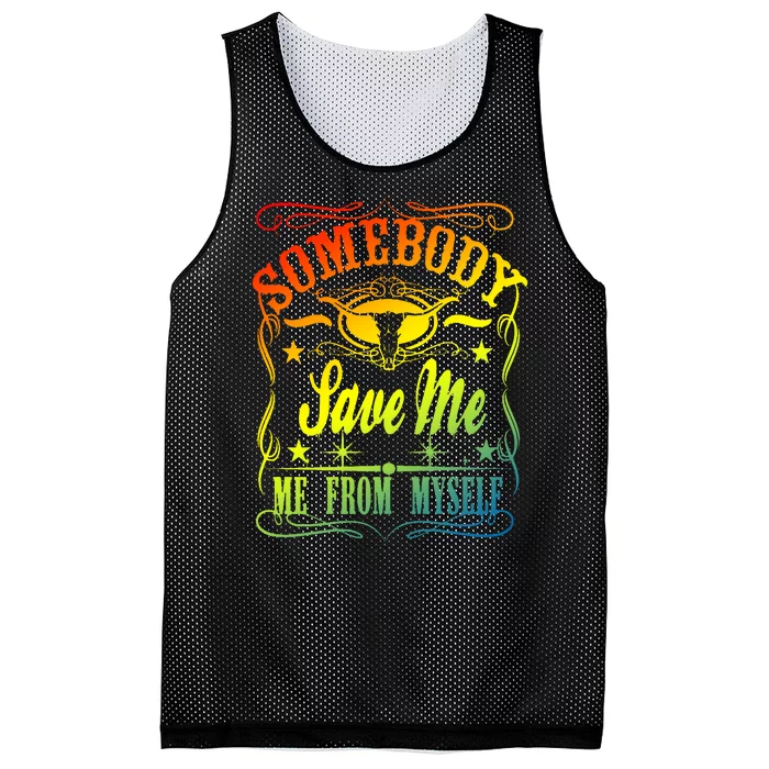 Somebody Save Me From Myself Country Mesh Reversible Basketball Jersey Tank