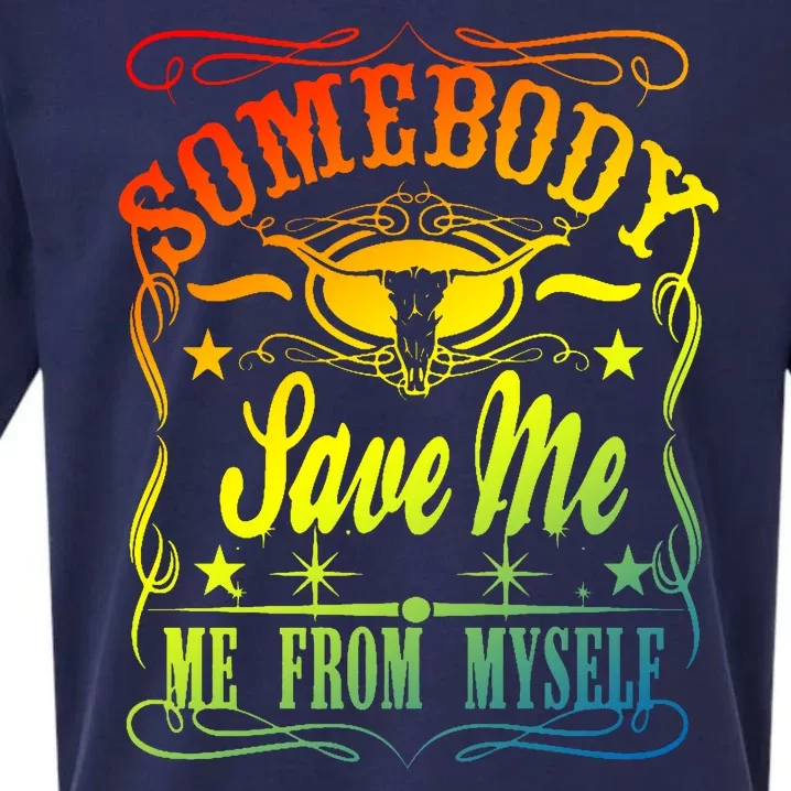 Somebody Save Me From Myself Country Sueded Cloud Jersey T-Shirt