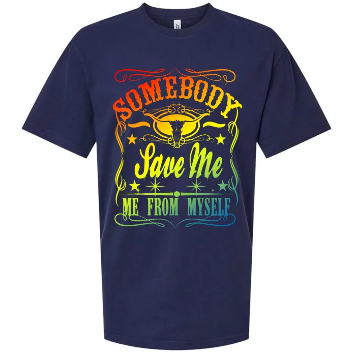 Somebody Save Me From Myself Country Sueded Cloud Jersey T-Shirt