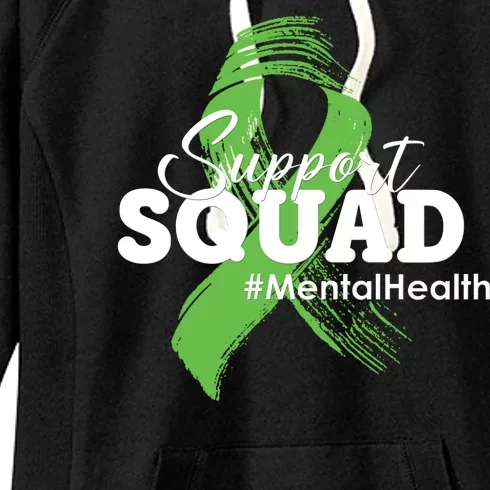 Support Squad Mental Health Awareness Ribbon Women's Fleece Hoodie