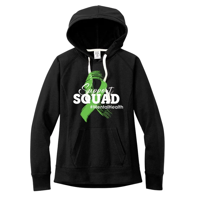 Support Squad Mental Health Awareness Ribbon Women's Fleece Hoodie