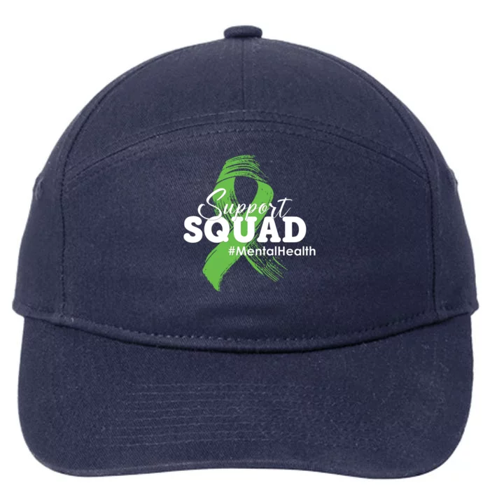 Support Squad Mental Health Awareness Ribbon 7-Panel Snapback Hat