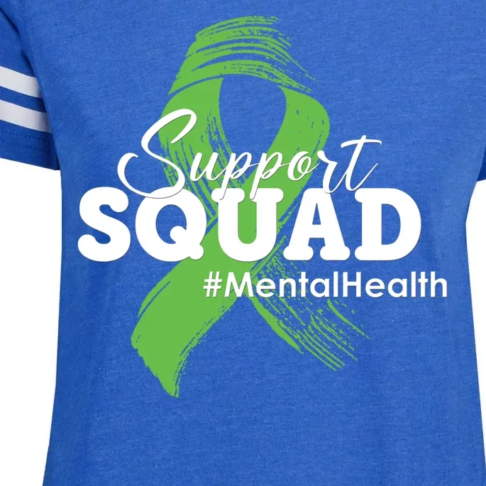 Support Squad Mental Health Awareness Ribbon Enza Ladies Jersey Football T-Shirt