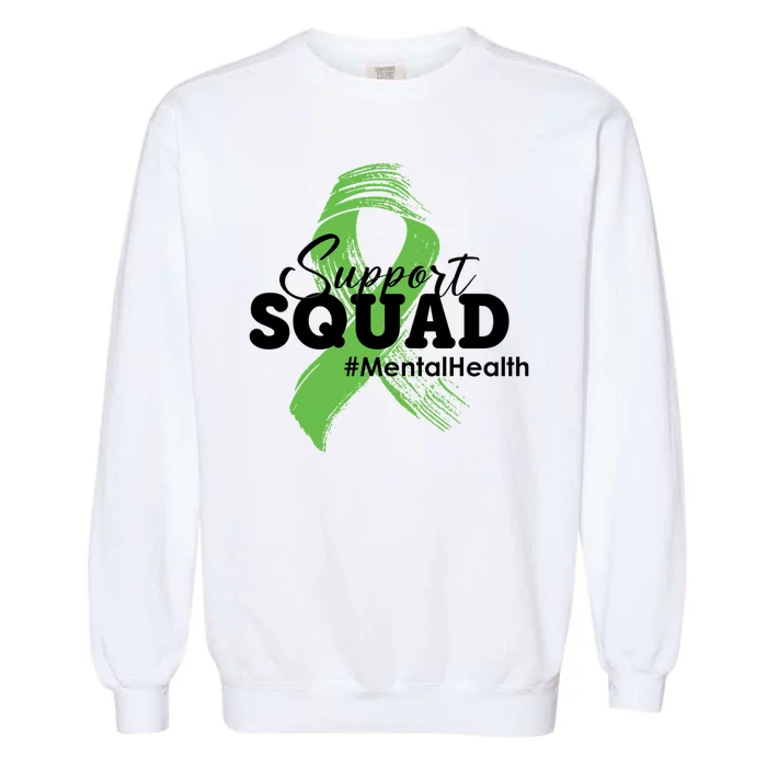 Support Squad Mental Health Awareness Ribbon Garment-Dyed Sweatshirt