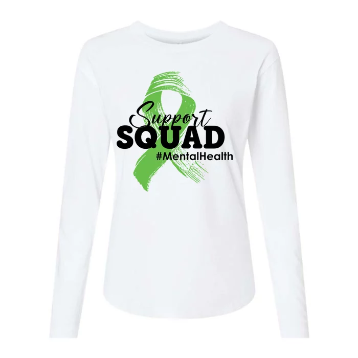 Support Squad Mental Health Awareness Ribbon Womens Cotton Relaxed Long Sleeve T-Shirt