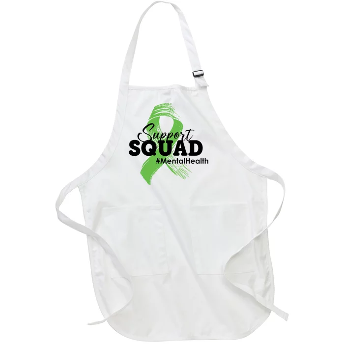 Support Squad Mental Health Awareness Ribbon Full-Length Apron With Pocket