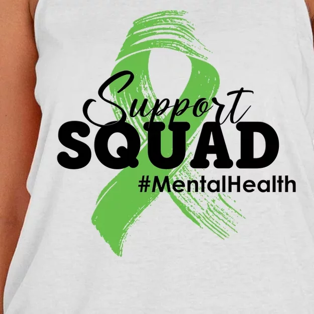 Support Squad Mental Health Awareness Ribbon Women's Knotted Racerback Tank