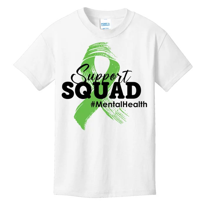 Support Squad Mental Health Awareness Ribbon Kids T-Shirt