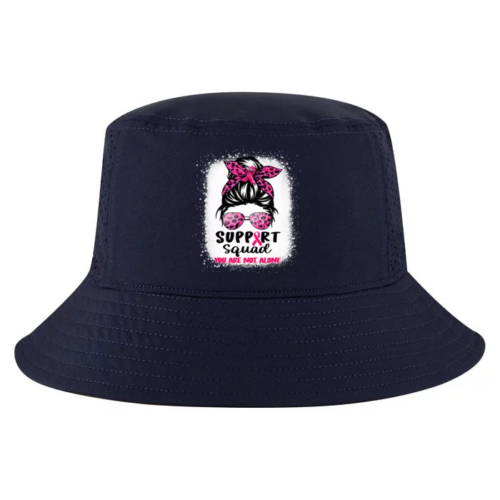 Support Squad Messy Bun Pink Warrior Breast Cancer Awareness Cool Comfort Performance Bucket Hat