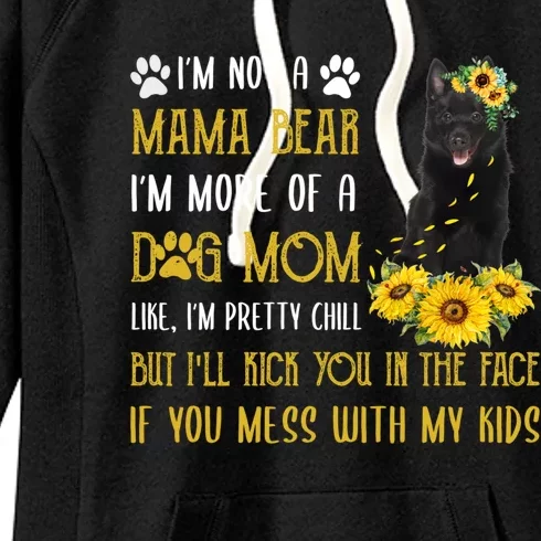 Sunflower Schipperke Mom Mothers Day Dog Mom Funny Gift Women's Fleece Hoodie