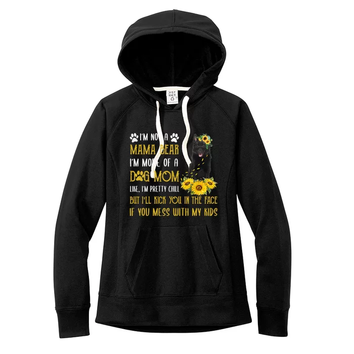 Sunflower Schipperke Mom Mothers Day Dog Mom Funny Gift Women's Fleece Hoodie