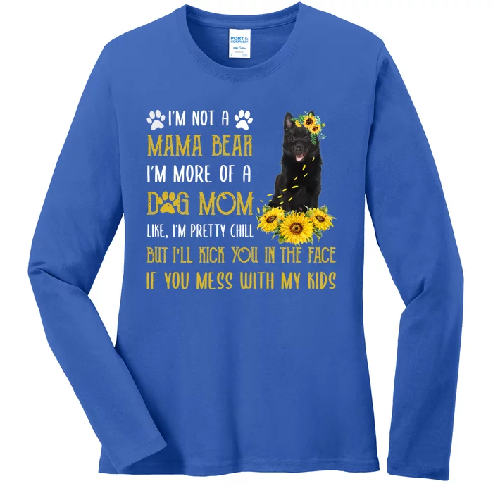 Sunflower Schipperke Mom Mothers Day Dog Mom Funny Gift Ladies Long Sleeve Shirt