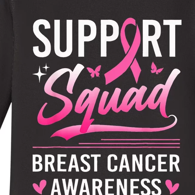 Support Squad Matching Family Breast Cancer Awareness Month Baby Long Sleeve Bodysuit