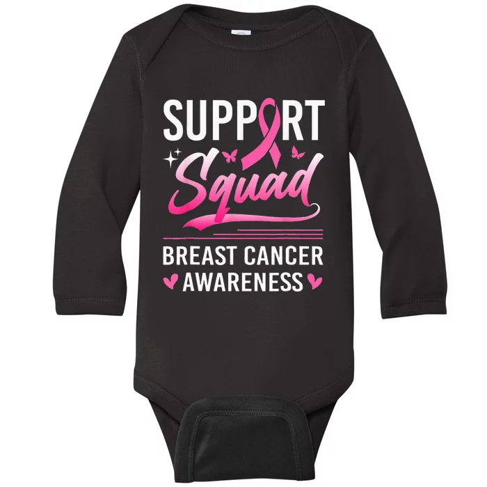 Support Squad Matching Family Breast Cancer Awareness Month Baby Long Sleeve Bodysuit