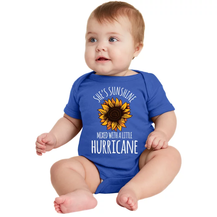 She's Sunshine Mixed With A Little Hurricane Funny Summer Great Gift Baby Bodysuit