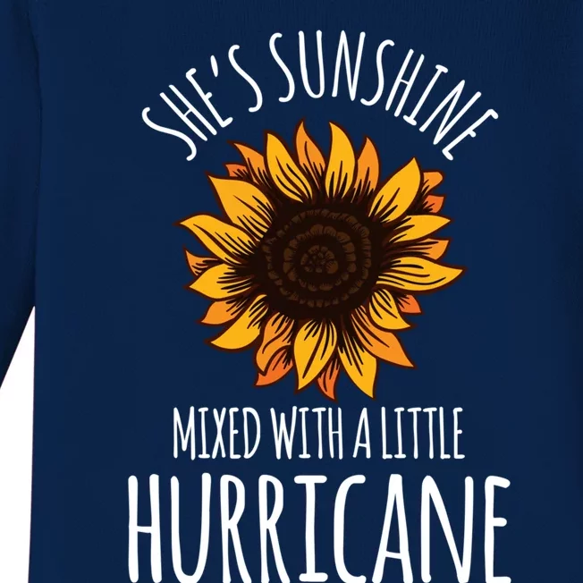 She's Sunshine Mixed With A Little Hurricane Funny Summer Great Gift Baby Long Sleeve Bodysuit