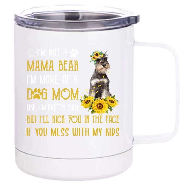 Sunflower Schnauzer Mom Mothers Day Dog Mom Gift Front & Back 12oz Stainless Steel Tumbler Cup