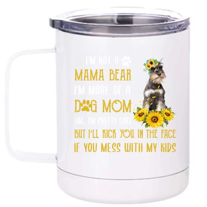 Sunflower Schnauzer Mom Mothers Day Dog Mom Gift Front & Back 12oz Stainless Steel Tumbler Cup