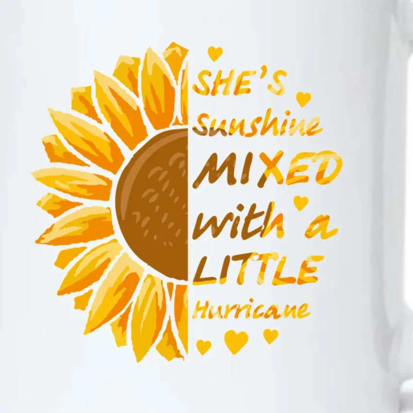 She's Sunshine Mixed With A Littles Hurricane Sunflower Cool Gift Black Color Changing Mug