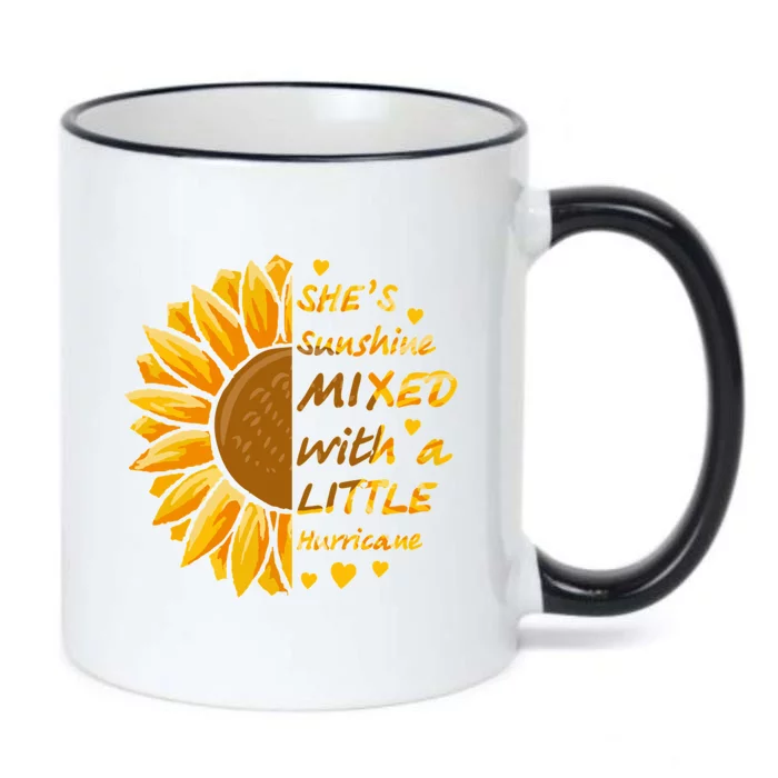 She's Sunshine Mixed With A Littles Hurricane Sunflower Cool Gift Black Color Changing Mug