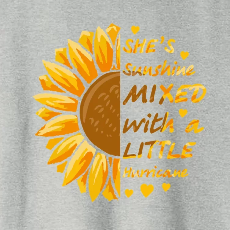 She's Sunshine Mixed With A Littles Hurricane Sunflower Cool Gift Women's Crop Top Tee