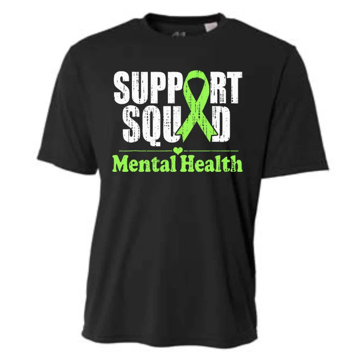 Support Squad Mental Health Awareness Lime Green Ribbon Cooling Performance Crew T-Shirt