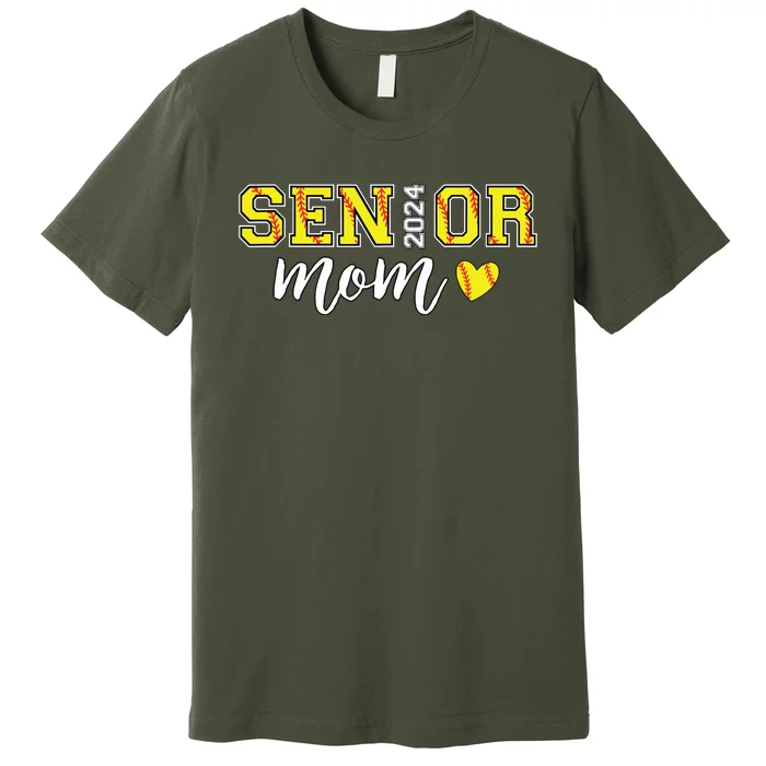 Senior Softball Mom Shirts Class Of 2024 Senior Mama Premium T-Shirt