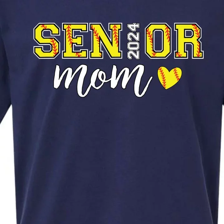 Senior Softball Mom Shirts Class Of 2024 Senior Mama Sueded Cloud Jersey T-Shirt