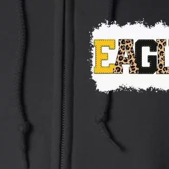 School Spirit Mascot Eagles Leopard Full Zip Hoodie