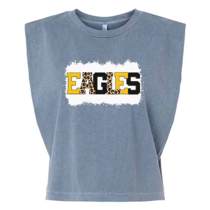 School Spirit Mascot Eagles Leopard Garment-Dyed Women's Muscle Tee