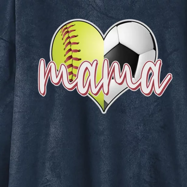 Softball Soccer Mama Sports Fan Hooded Wearable Blanket