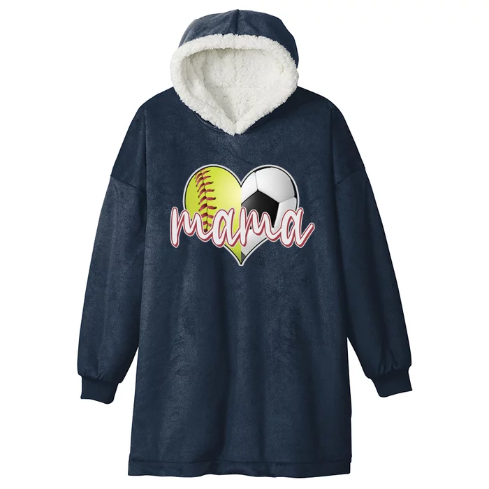 Softball Soccer Mama Sports Fan Hooded Wearable Blanket