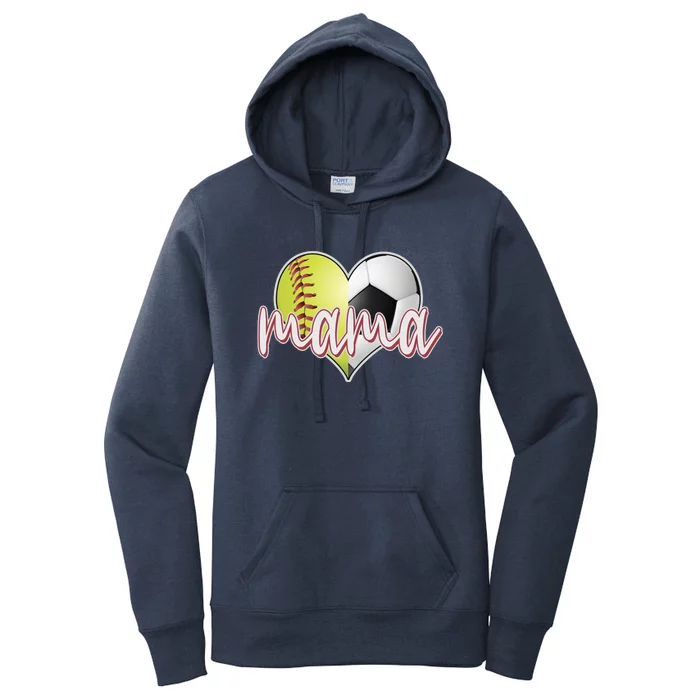 Softball Soccer Mama Sports Fan Women's Pullover Hoodie