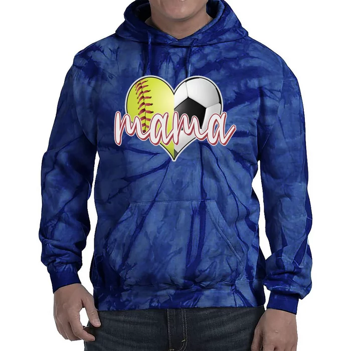 Softball Soccer Mama Sports Fan Tie Dye Hoodie