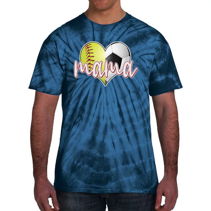 Softball Soccer Mama Sports Fan Tie-Dye T-Shirt