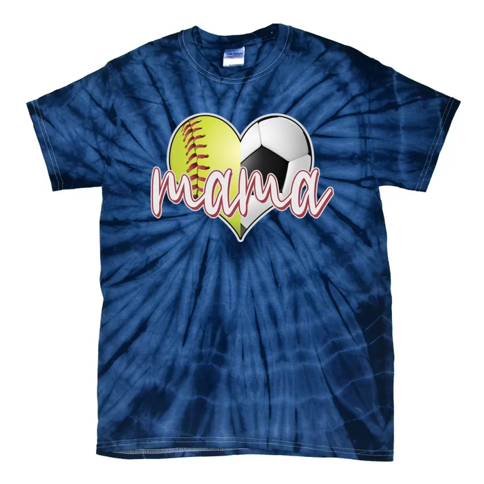 Softball Soccer Mama Sports Fan Tie-Dye T-Shirt