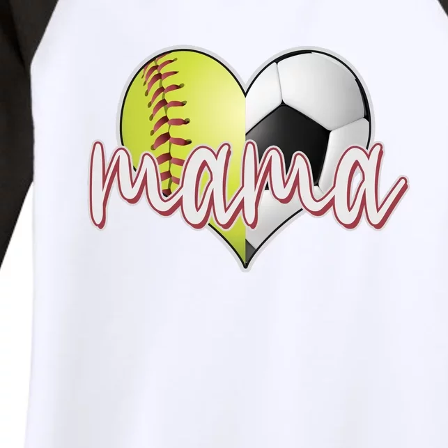 Softball Soccer Mama Sports Fan Women's Tri-Blend 3/4-Sleeve Raglan Shirt