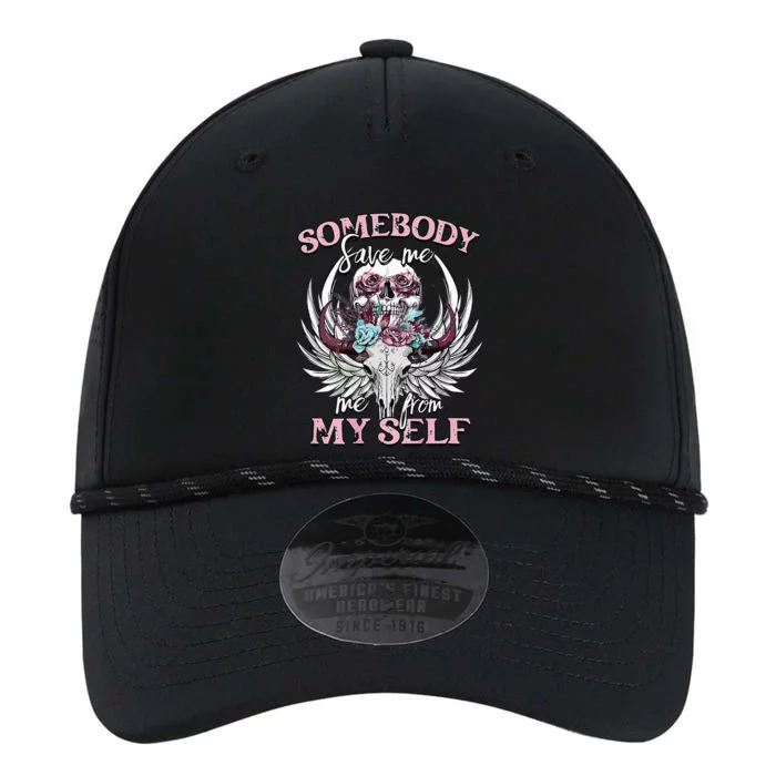 Somebody Save Me From Myself Floral Skull Performance The Dyno Cap