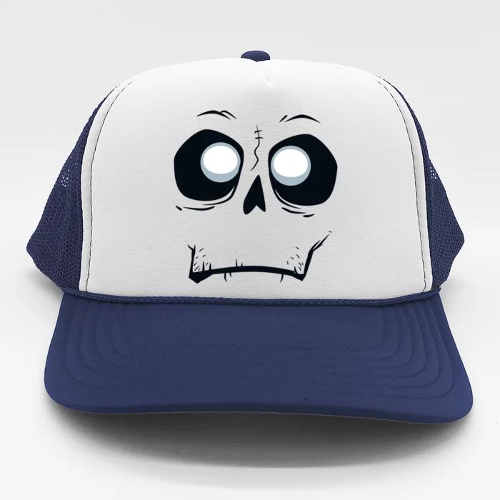 Silly Skeleton Monster Skull Face Halloween Gift Trucker Hat