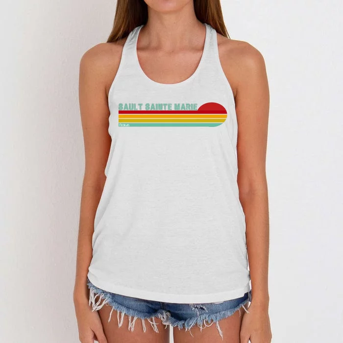 Sault Sainte Marie Michigan Women's Knotted Racerback Tank