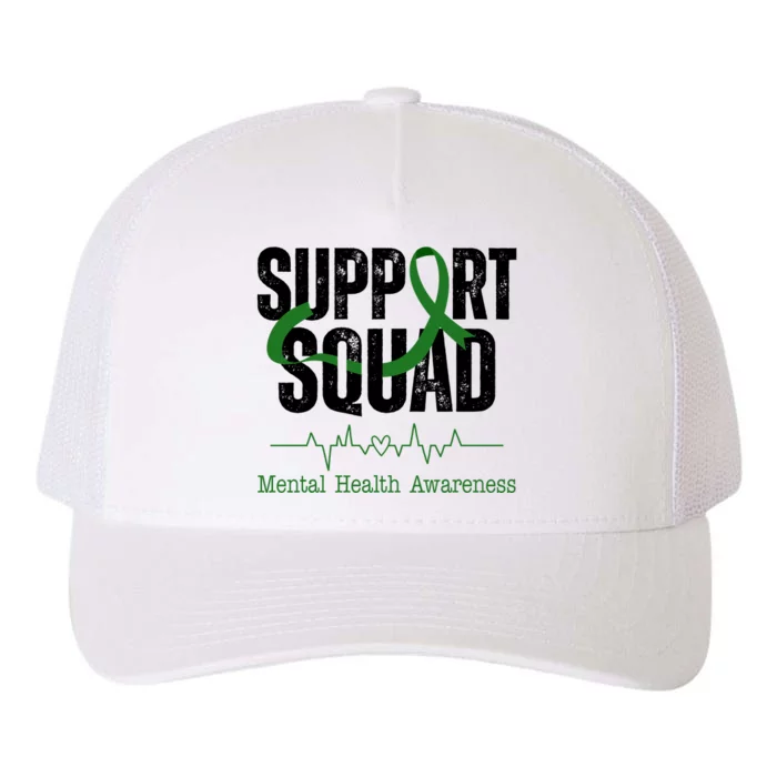 Support Squad Mental Health Awareness Heartbeat Ribbon Yupoong Adult 5-Panel Trucker Hat