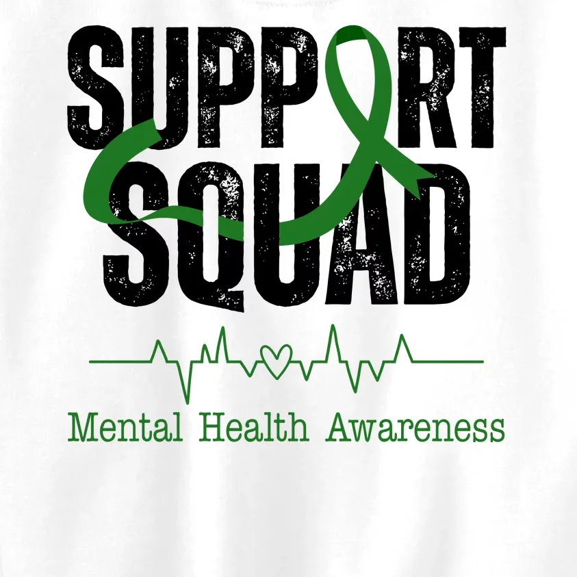 Support Squad Mental Health Awareness Heartbeat Ribbon Kids Sweatshirt