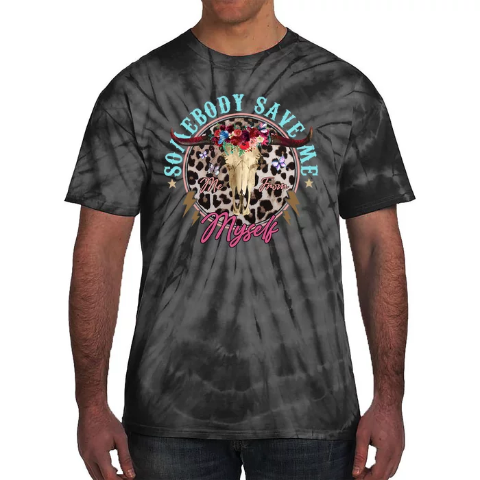 Somebody Save Me Country Music Retro Cowgirl Western Tie-Dye T-Shirt