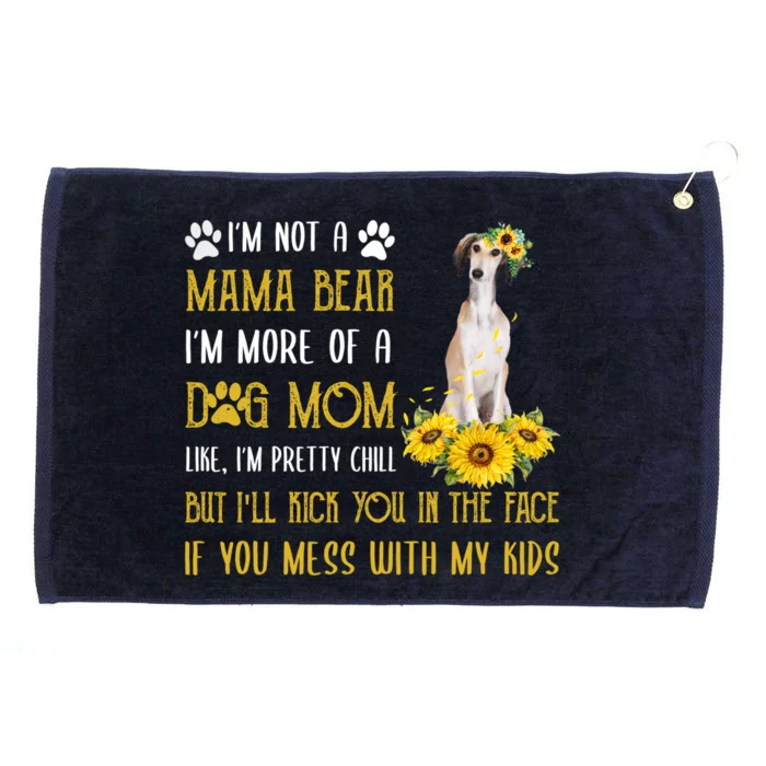 Sunflower Saluki Mom Mothers Day Dog Mom Gift Grommeted Golf Towel