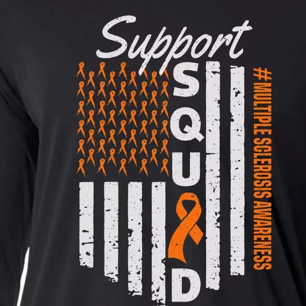 Support Squad Multiple Sclerosis Awareness Ms Awareness Cooling Performance Long Sleeve Crew