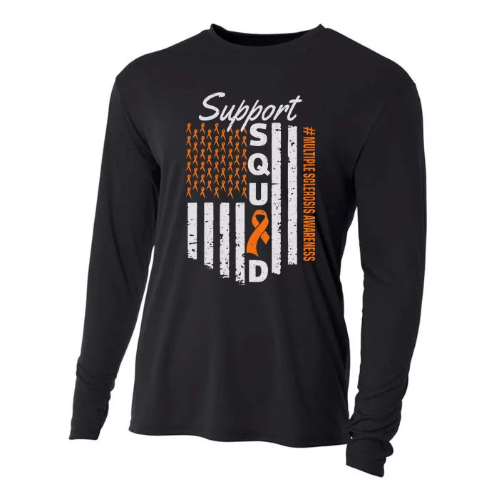 Support Squad Multiple Sclerosis Awareness Ms Awareness Cooling Performance Long Sleeve Crew