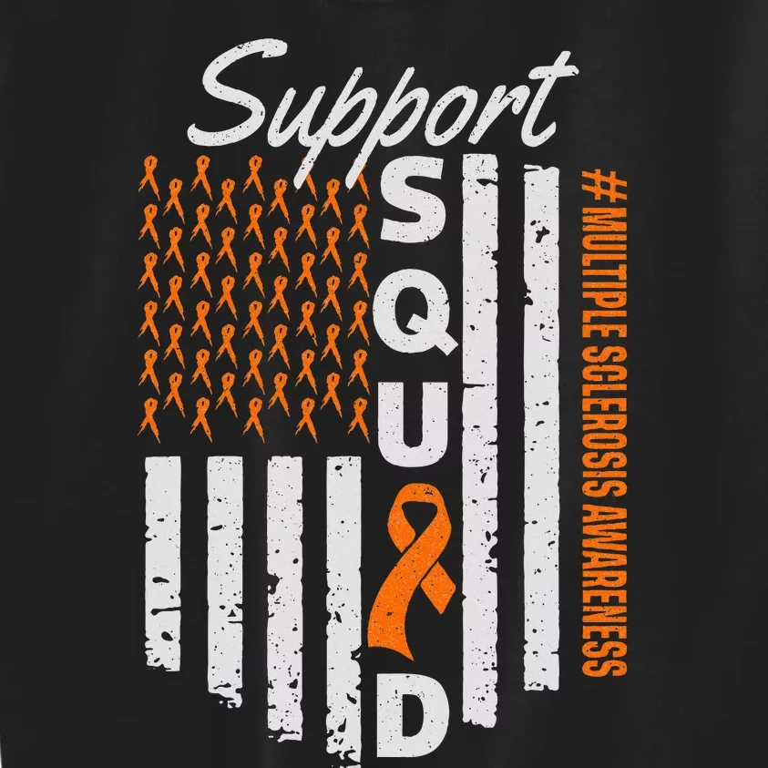 Support Squad Multiple Sclerosis Awareness Ms Awareness Kids Sweatshirt