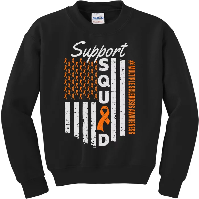 Support Squad Multiple Sclerosis Awareness Ms Awareness Kids Sweatshirt