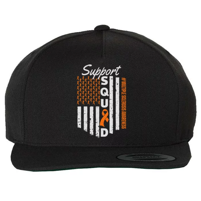 Support Squad Multiple Sclerosis Awareness Ms Awareness Wool Snapback Cap